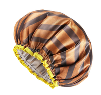 Grand bonnet de douche imperméable réutilisable à deux couches pour femmes pour tous les types de cheveux-pour tresses longues bouclées droites