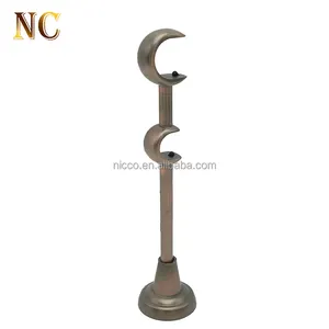 Hot selling decorative triple aluminum angle iron steel brass side wall mount double curtain bracket