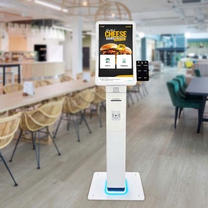Custom <b>Light</b> Control Red, Blue, Green, White 23.6/32 Inch Curved Screen Ordering Machine Self-service Kiosk for Restaurant - Product Image 1