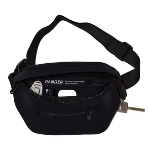 Neoprene Bum Bag Men's Black Neoprene Waist Bum Bag <b>Backpack</b> Bag - Product Image 3