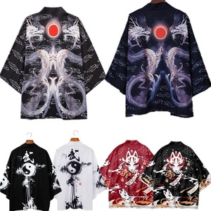 Kimono <span class=keywords><strong>de</strong></span> Estilo Chino con Figura <span class=keywords><strong>de</strong></span> Longteng, Moda Nacional Retro, Hanfu Ukiyo-e, Capa con Plumas, Impresión Digital 3D Directa, Estilo Harajuku - Product Image 1