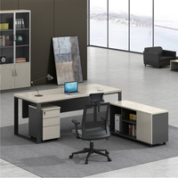 Ensemble de bureau de direction en forme de L moderne, mobilier commercial, table d'ordinateur