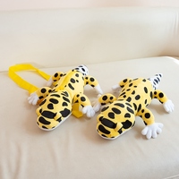 Sac à dos en peluche lézard léopard jaune à pois personnalisé en gros pour enfants, idéal pour les voyages en extérieur et comme cadeau