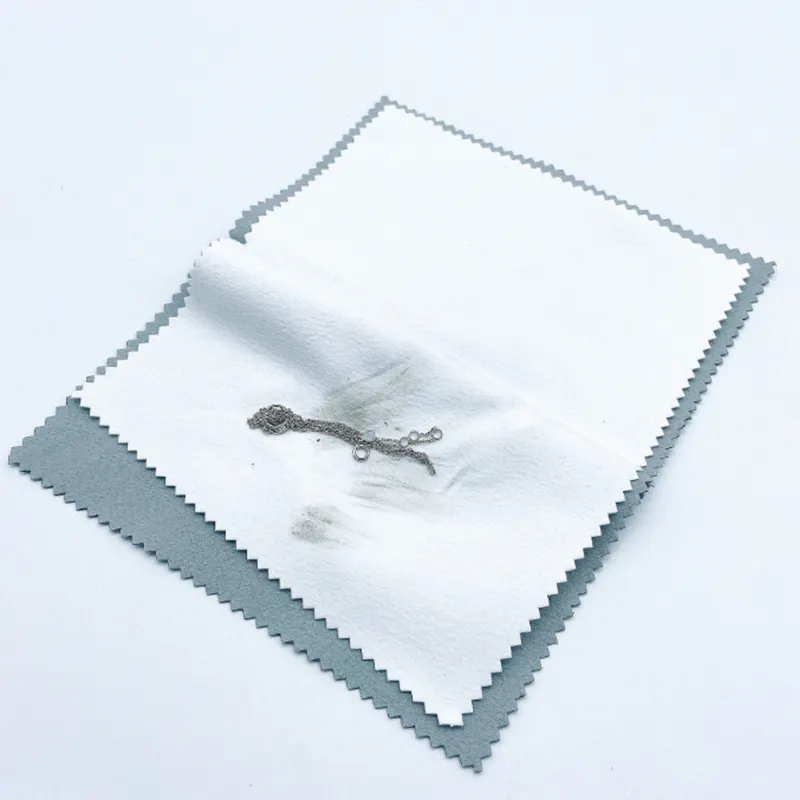Wholesale Custom Double Sided Fleece Polished Sterling Silver Jewelry Cleaning Cloth