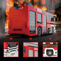 Jie Star 66036 POMPIER MOTEUR Voiture Bloc Briques Assemblage Modèle Enfants Garçon Créatif Éducatif Bloc De Construction Ensemble Jouet Juguetes