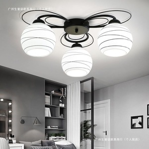 Plafonnier moderne à six têtes, lustre à économie d'énergie, commande par interrupteur, pour salon, chambre à coucher, salle à manger - Product Image 2