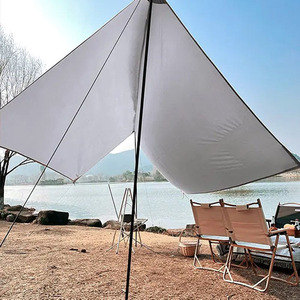 Telo <span class=keywords><strong>da</strong></span> Campeggio per Esterni con Tenda Parasole Leggera, Impermeabile e Resistente al Sole, Telo Copertura 210D per Picnic e Campeggio - Disponibilità Immediata - Product Image 5