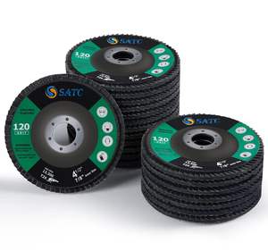 200 pièces Disque à lamelles en zircone grain 120 de 4,5 po x 7/8 po pour meuleuse d'angle, outil abrasif de ponçage Type 29 - Product Image 1