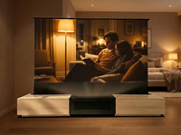 Meuble TV intelligent en noyer Twilight avec écran motorisé électrique UST ALR pour vidéoprojecteur 4K de 72 à 150 pouces
