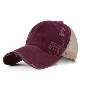Vintage Washed <b>Cap</b> Cotton Adjustable Distressed Baseball Hat Mesh <b>Plain</b> Ball <b>Caps</b> for Adult Men Women - Product Image 2
