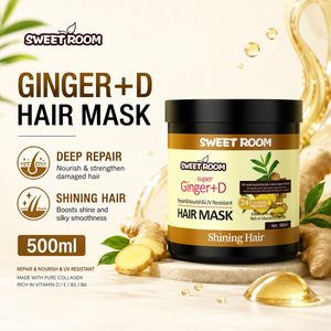 Luxus Super Ingwer + D Reines Kollagen Haarpflege-Set 4 in 1 Reparierendes Shampoo Conditioner Maske und Ätherisches Öl Set - Product Image 2