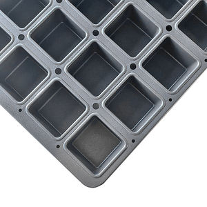 Bandeja para horno industrial Bandeja para hornear antiadherente de acero aluminizado comercial 35 moldes Bandeja para hornear magdalenas cuadradas - Product Image 5
