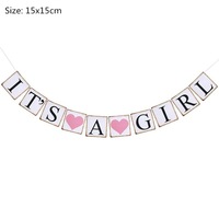 Baby Shower Baptême Baptême Faveur Genre Révéler C'est une Fille Guirlande Bruant Bannière Fête Décoration Fournitures