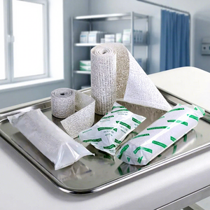 Benda in gesso medico ortopedico a presa rapida (POP) in rotolo per immobilizzazione di fratture e uso ospedaliero - Product Image 1