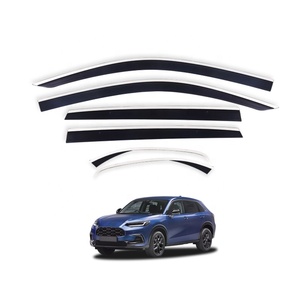 <span class=keywords><strong>Noir</strong></span> avec porte en acier inoxydable Vvisor fenêtre bouclier TXR Injection pare-soleil bloc déflecteurs de pluie pour Honda <span class=keywords><strong>HR</strong></span>-V <span class=keywords><strong>Sport</strong></span> 2021- - Product Image 1