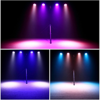 Luces Móviles de Cabeza con 7 LEDs RGBW de 70W, Mini Luces para DJ, Discotecas y Bares, con Control DMX512, Movimiento Pan/Tilt