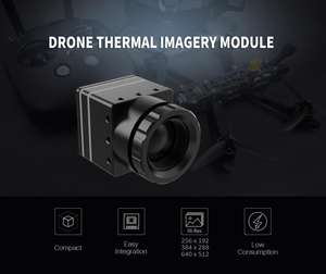 Módulo de imagen térmica infrarroja FPV de detección de 1300m, accesorios de lentes térmicas, cámara térmica de red USB CVBS analógica para Dron - Product Image 2