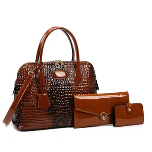 Groothandel Nieuwste Mode Dames 3 Stuk Handtas Set Shiny Painted Pu Leather Luxe 2023 Handtassen Voor Vrouwen