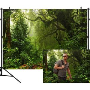 บูธภาพถ่ายป่าตามสั่งแบบ7x5ft ฉากหลังป่าดงดิบฉากป่าฝนเขตร้อนสำหรับอาบน้ำงานแต่งงานงานผู้ใหญ่ - Product Image 1