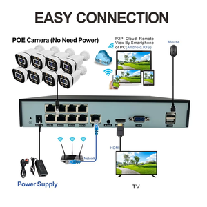 Sistema de cámaras de seguridad IP para exteriores de 8 canales, 4/5/8MP HD, impermeable IP67, visión nocturna a todo color, kit NVR POE, cámaras de red CCTV - Product Image 2