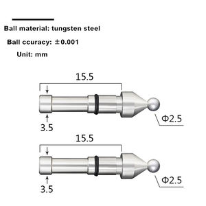 Misura misura alta precisione M-value Styli sfera in metallo duro punti micrometro ingranaggio incudini ingranaggio modulo stili Pitch sonde - Product Image 6