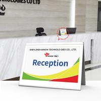 MinewTag - Placa de Identificación Digital para Conferencias con Forma de V, 6 Colores, Sistema de Oficina, Pantalla Dual de 7.3 Pulgadas, Señalización Electrónica, Tarjeta de Mesa