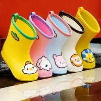 हंसमुख मारियो बच्चों बारिश जूते बच्चा लड़का लड़की ईवा गैर पर्ची आउटडोर कार्टून Rainboots बच्चों के निविड़ अंधकार जूते