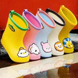 עליז מריו ילדי גשם מגפי תינוק ילד ילדה EVA החלקה חיצוני קריקטורה Rainboots ילדים עמיד למים נעליים