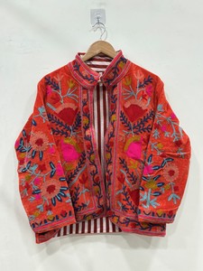 Indian Suzani Embroidery <b>Velvet</b> <b>Jacket</b> Suzani Boho Coat Unisex Spring <b>Jacket</b> Ethnic Luxury Outerwear for Stylish <b>Women</b> - Product Image 6
