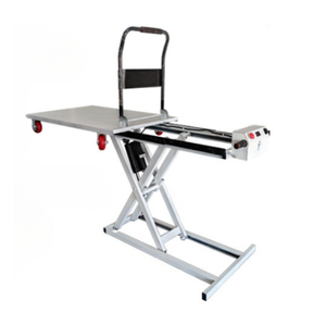 Carretilla Hidráulica Manual de Acero Inoxidable para Almacén, Capacidad de Carga 250 kg, Elevación 1.3 m, Mesa Elevadora de Tijera Eléctrica Hidráulica 100x70 cm - Product Image 1