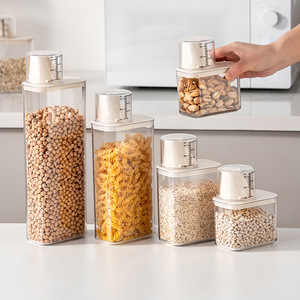 Sealed Food Grade Storage Jar With Graduations Rectangle For Grains And Cereals 400ml 700ml 1200ml 1600ml - Product Image 1