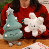 Boneka Salju Pohon Natal Lembut dan Empuk, Mainan Hewan Kawaii untuk Dekorasi Liburan Natal, Pohon Hijau Salju Putih, Grosir