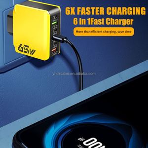 Chargeur USB C 65W, chargeur rapide PD, 3 ports Type-C, 3 ports USB, adaptateur secteur mural, chargeur rapide QC pour smartphone - Product Image 3