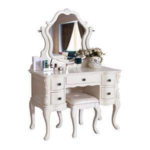 Ensemble de <span class=keywords><strong>coiffeuse</strong></span> vintage américaine en bois massif avec plusieurs tiroirs, ensemble de table de maquillage pour la décoration de la chambre à coucher, table en bois massif - Product Image 6