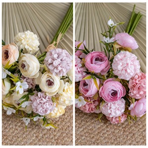 Bouquet de fleurs artificielles CallaFloral MW83519 rose, blanc, violet, décoration intérieure, mariage - Product Image 3