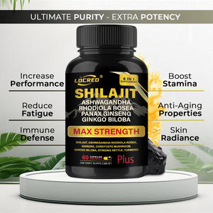 Ashashandha <span class=keywords><strong>Rhodiola</strong></span> <span class=keywords><strong>Rosea</strong></span> Ginseng 8-in-1 formülü ile sıcak satış organik Shilajit kapsül genel canlılık 60 sayısını destekler - Product Image 3