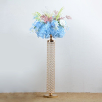Support à fleurs en métal doré de luxe de haute qualité pour décorations de table de mariage et de fête et améliorations d'espace événementiel