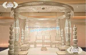 White Diamond Style Wedding Mandap Great Indian Crystal Wedding Decoraciones con New Diamond Look de Miami - Product Image 2
