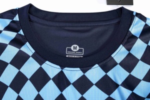 Maillot de football bleu marine personnalisé pour jeunes hommes, nouveau kit à motif écossais avec technologie de sublimation, ensembles pour enfants - Product Image 5
