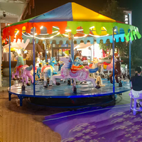 Manège portable pour enfants et adultes, carrousel à chevaux pour parc d'attractions extérieur, à vendre