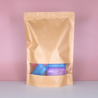Sacs à fermeture éclair de qualité alimentaire sacs d'emballage kraft imprimés personnalisés pochette kraft debout avec fenêtre