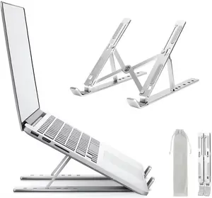 Suporte de alumínio para notebook, suporte portátil dobrável para laptop, suporte de mesa para notebook, base de suporte para laptop