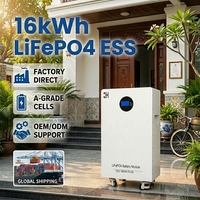 Batterie de stockage au sol haute compatibilité 16 kWh, pack de batteries lithium-ion 51,2 V 300 Ah pour la plupart des systèmes solaires à onduleur