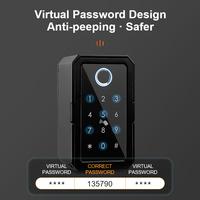 Boîte à clés intelligente Empreintes digitales et code PIN Tuya App Control Stockage sécurisé en alliage de zinc pour la maison et le bureau Coffre-fort à clés sans perçage