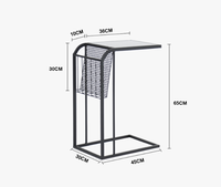 Vente en gros Canapé en bout de verre rectangulaire en métal doré Tables basses d'appoint Jardin Intérieur