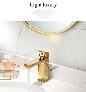 Vòi Nước Màu Vàng Cho Bồn Rửa Nhà Tắm, Vòi Nước Hình Mờ Gắn Một Tay Cầm Sang Trọng - Product Image 2