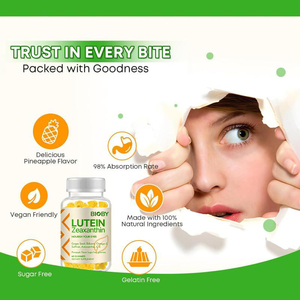 Bioby OEM Gommose per Bambini con Luteina, Zeaxantina, Vitamina E, Mirtillo, Astaxantina e Ananas, Senza Zucchero, 60 Pezzi, per la Salute degli Occhi - Product Image 5