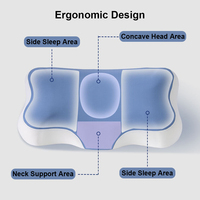 Oreiller ergonomique en mousse à mémoire de forme, contour ajustable, soutien cervical orthopédique, pour dormeurs sur le côté, le dos ou le ventre, avec housse amovible