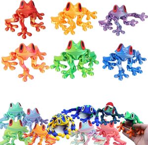 Aimant de réfrigérateur en forme de grenouille sauteuse magnétique en plastique PLA imprimé en 3D - Nouveauté 2025, jouet pour enfants à articulations mobiles, décoration animale réaliste - Product Image 4