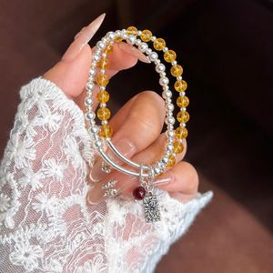 สร้อยข้อมือซิทริน S925 เงินสเตอร์ลิง สองชั้น เสริมโชคลาภ สำหรับผู้หญิง สวมใส่ได้ทุกวัน เครื่องประดับสไตล์จีนสมัยใหม่ - Product Image 3